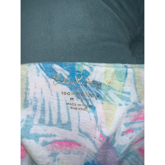 Lilly Pulitzer Girls Mini Franni Top Pom Pom Lace Printed Cotton Size Medium 6-7 - Picture 4 of 4